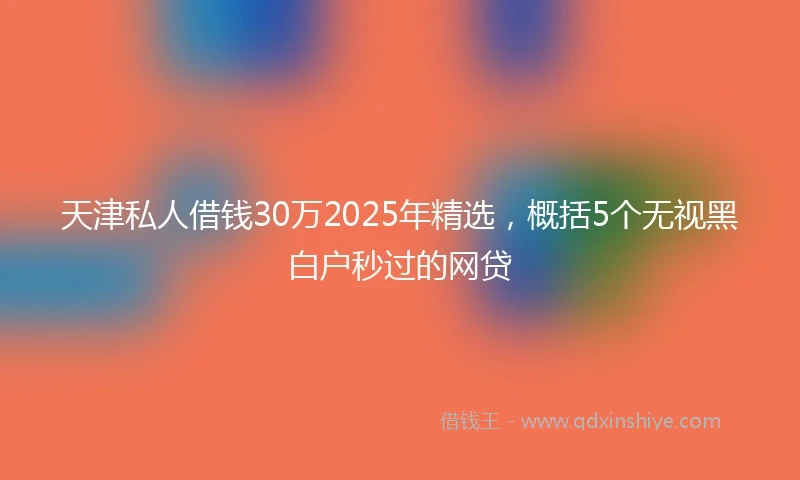 天津私人借钱30万2025年精选，概括5个无视黑白户秒过的网贷