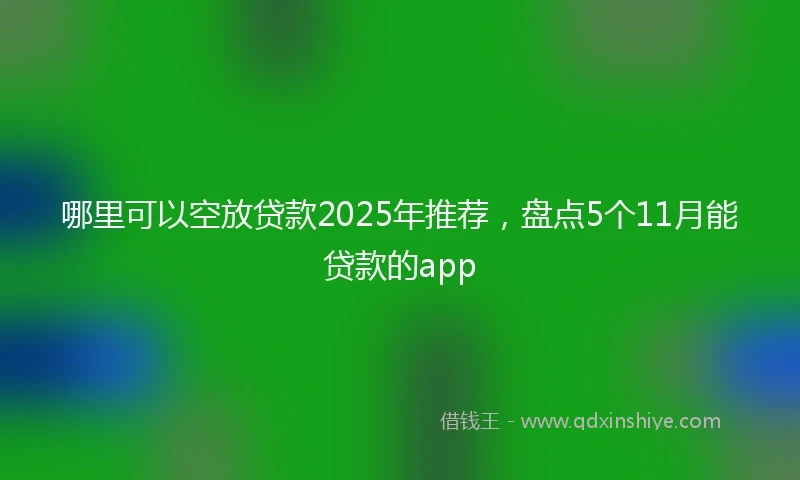 哪里可以空放贷款2025年推荐，盘点5个11月能贷款的app