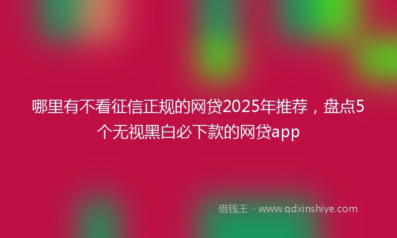 哪里有不看征信正规的网贷2025年推荐，盘点5个无视黑白必下款的网贷app