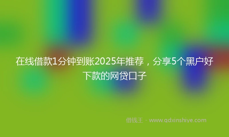 在线借款1分钟到账2025年推荐,分享5个黑户好下款的网贷口子