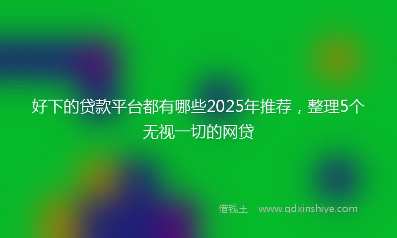 好下的贷款平台都有哪些2025年推荐，整理5个无视一切的网贷