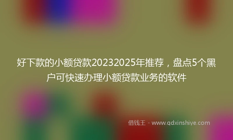 好下款的小额贷款20232025年推荐,盘点5个黑户可快速办理小额贷款业务的软件