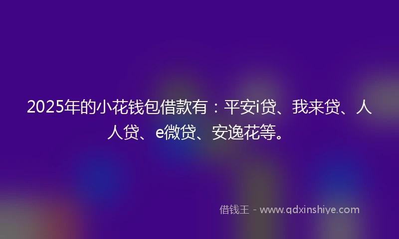2025年的小花钱包借款有：平安i贷、我来贷、人人贷、e微贷、安逸花等。