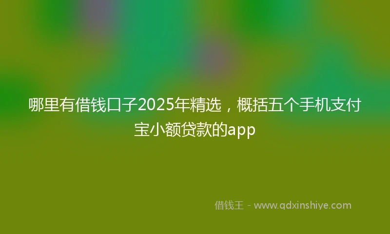 哪里有借钱口子2025年精选,概括五个手机支付宝小额贷款的app