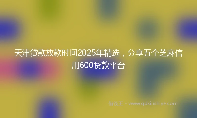 天津贷款放款时间2025年精选，分享五个芝麻信用600贷款平台