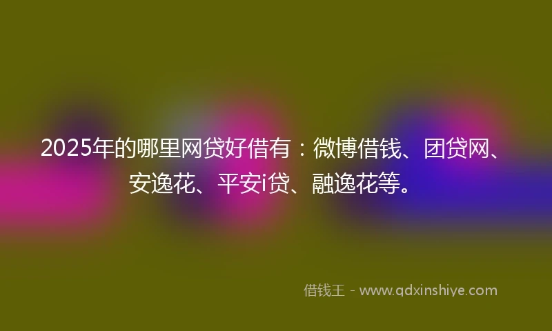 2025年的哪里网贷好借有：微博借钱、团贷网、安逸花、平安i贷、融逸花等。