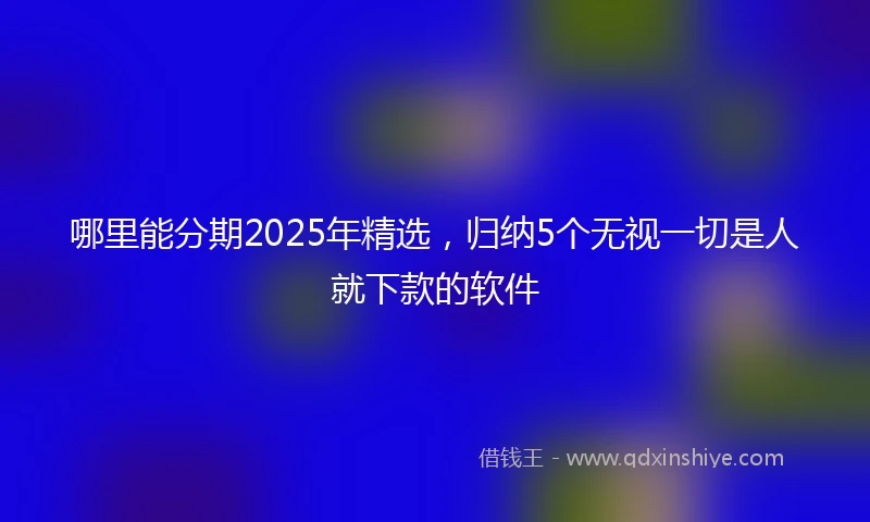 哪里能分期2025年精选，归纳5个无视一切是人就下款的软件