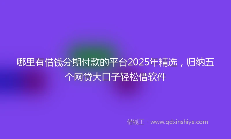哪里有借钱分期付款的平台2025年精选，归纳五个网贷大口子轻松借软件