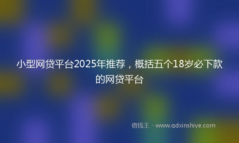 小型网贷平台2025年推荐，概括五个18岁必下款的网贷平台