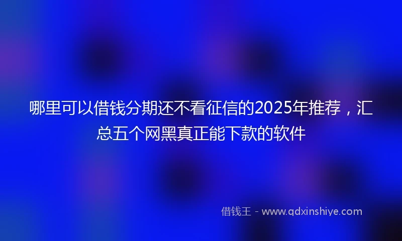 哪里可以借钱分期还不看征信的2025年推荐，汇总五个网黑真正能下款的软件