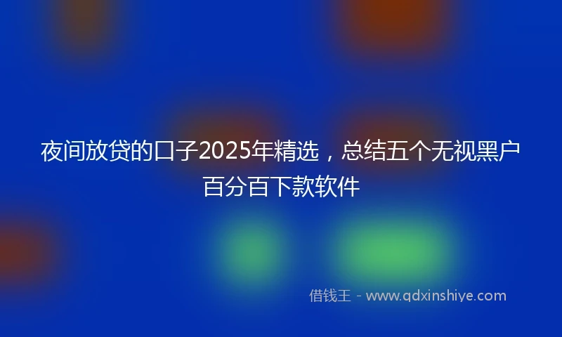 夜间放贷的口子2025年精选，总结五个无视黑户百分百下款软件