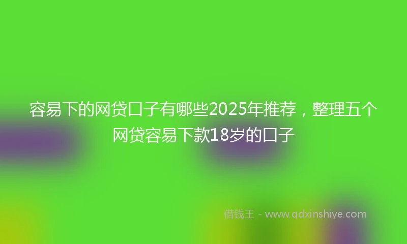 容易下的网贷口子有哪些2025年推荐，整理五个网贷容易下款18岁的口子