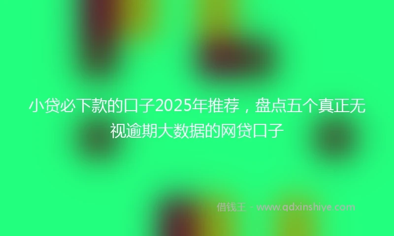 小贷必下款的口子2025年推荐，盘点五个真正无视逾期大数据的网贷口子