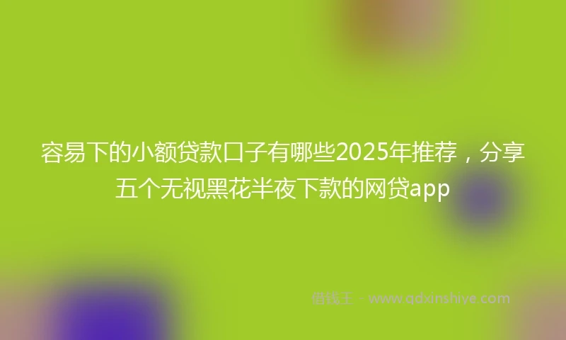 容易下的小额贷款口子有哪些2025年推荐，分享五个无视黑花半夜下款的网贷app