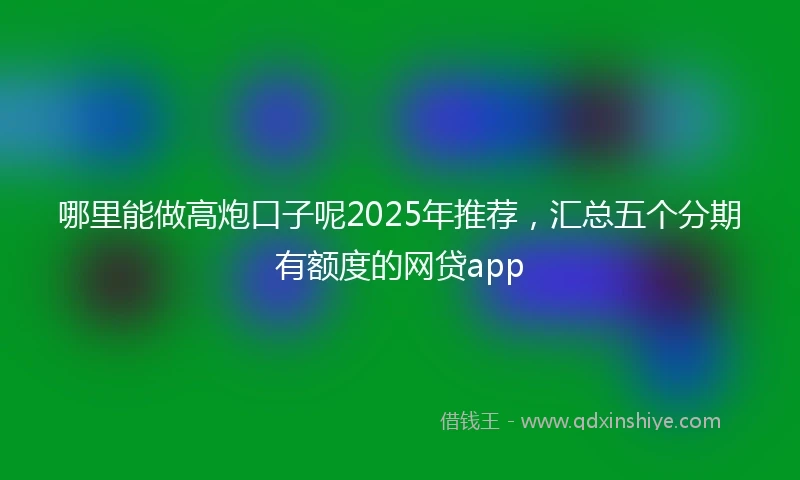 哪里能做高炮口子呢2025年推荐，汇总五个分期有额度的网贷app