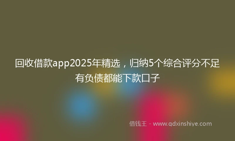 回收借款app2025年精选，归纳5个综合评分不足有负债都能下款口子