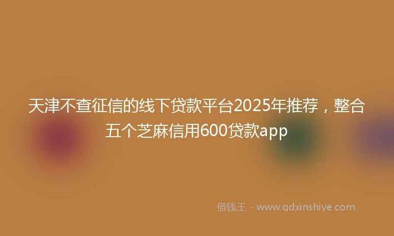 天津不查征信的线下贷款平台2025年推荐，整合五个芝麻信用600贷款app