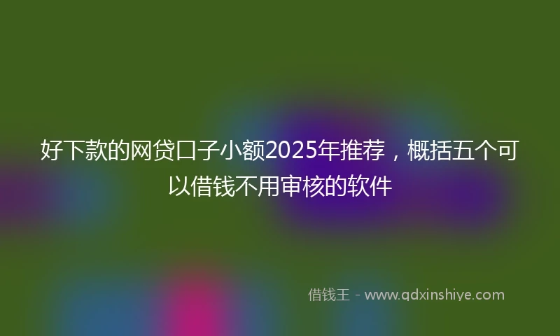 好下款的网贷口子小额2025年推荐，概括五个可以借钱不用审核的软件