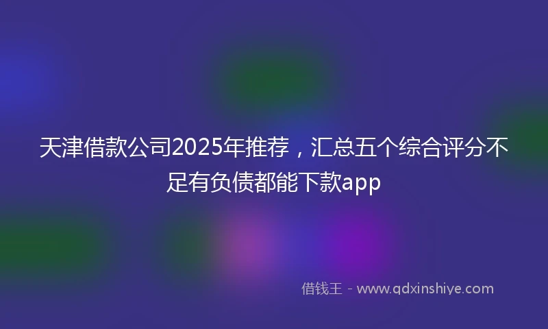 天津借款公司2025年推荐，汇总五个综合评分不足有负债都能下款app