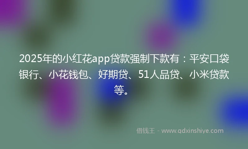 2025年的小红花app贷款强制下款有：平安口袋银行、小花钱包、好期贷、51人品贷、小米贷款等。
