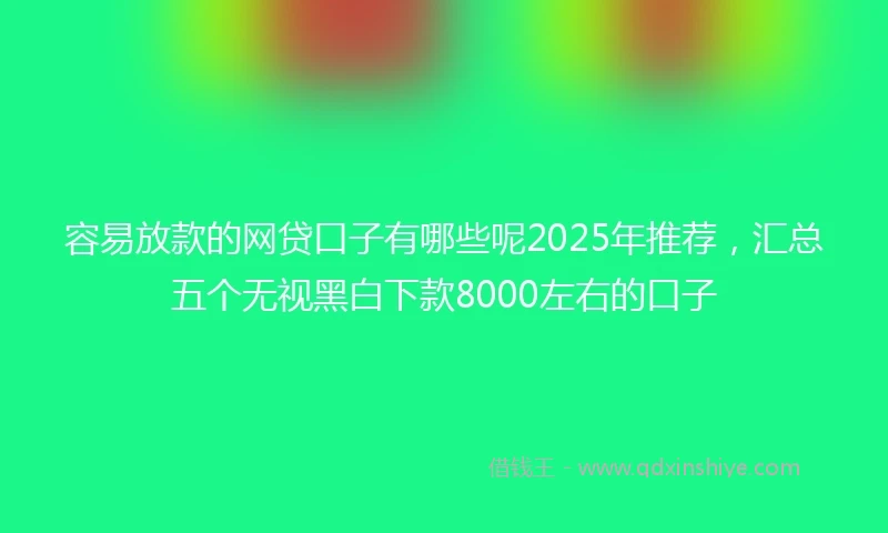 容易放款的网贷口子有哪些呢2025年推荐，汇总五个无视黑白下款8000左右的口子