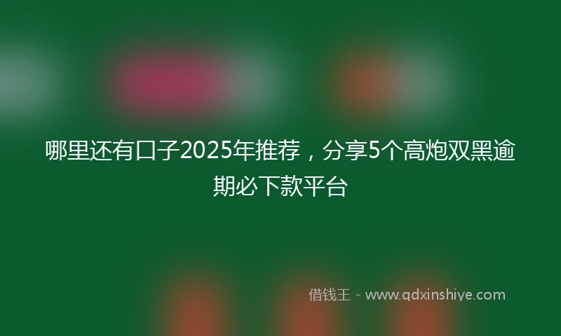 哪里还有口子2025年推荐，分享5个高炮双黑逾期必下款平台