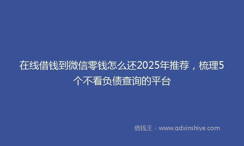 在线借钱到微信零钱怎么还2025年推荐，梳理5个不看负债查询的平台