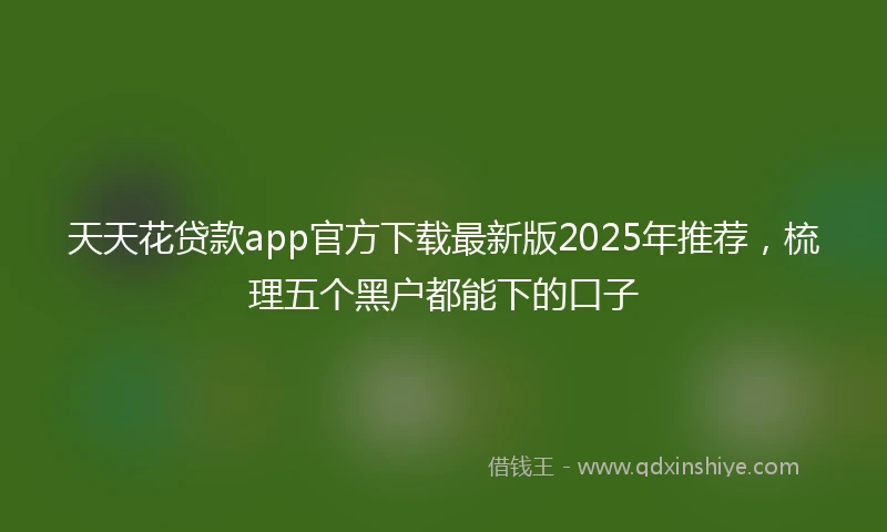 天天花贷款app官方下载最新版2025年推荐，梳理五个黑户都能下的口子