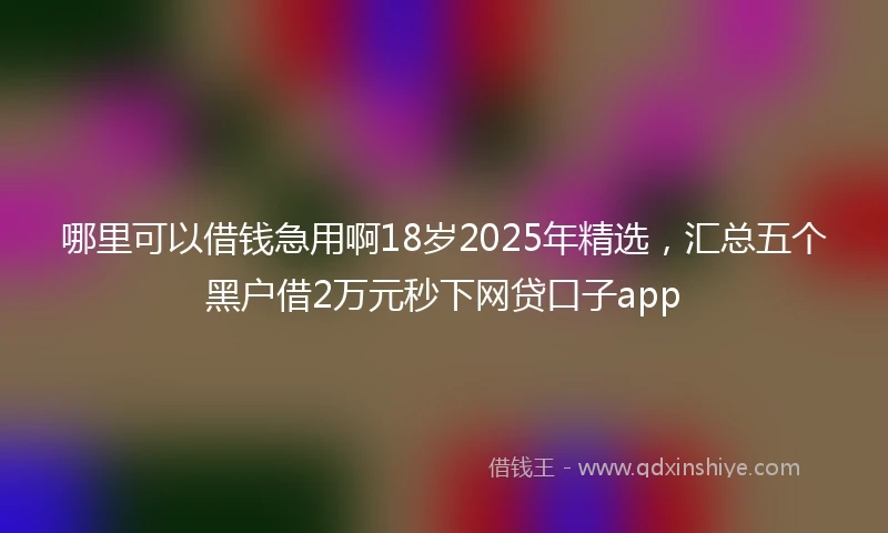 哪里可以借钱急用啊18岁2025年精选，汇总五个黑户借2万元秒下网贷口子app