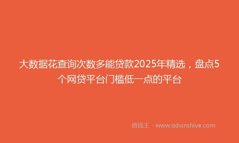 大数据花查询次数多能贷款2025年精选，盘点5个网贷平台门槛低一点的平台