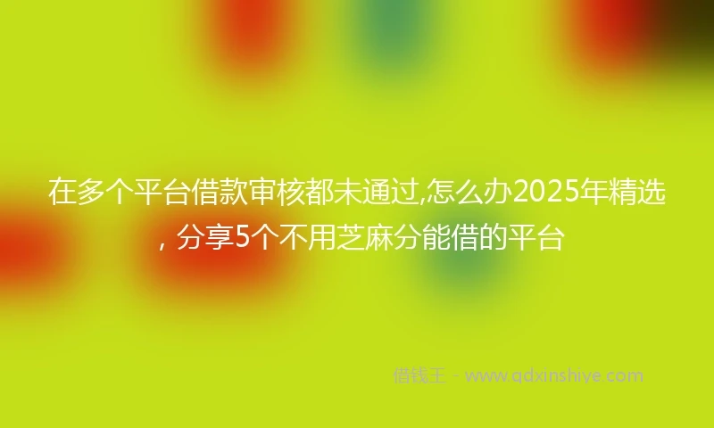 在多个平台借款审核都未通过,怎么办2025年精选，分享5个不用芝麻分能借的平台