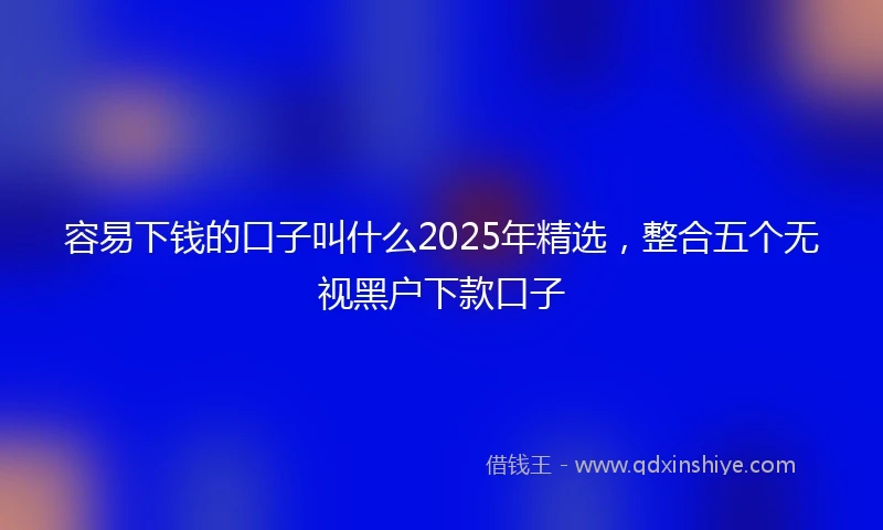 容易下钱的口子叫什么2025年精选，整合五个无视黑户下款口子