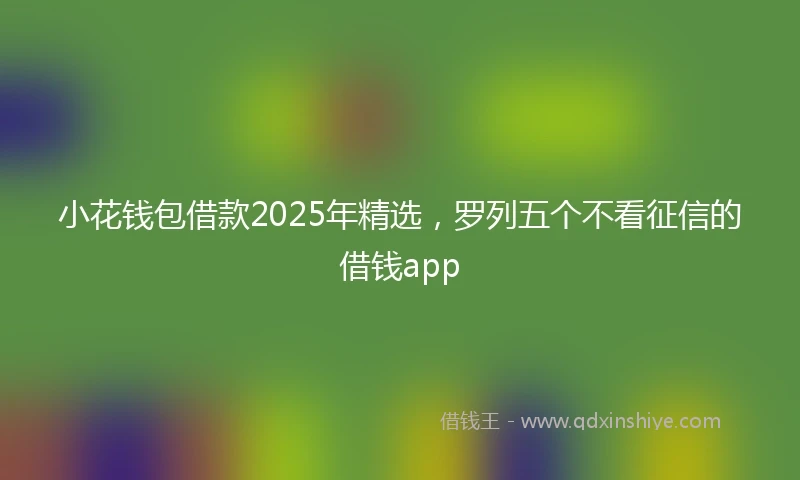 小花钱包借款2025年精选，罗列五个不看征信的借钱app