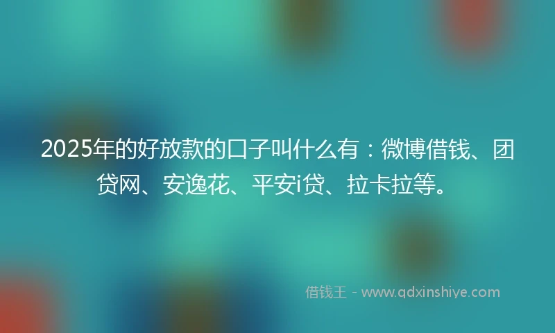 2025年的好放款的口子叫什么有：微博借钱、团贷网、安逸花、平安i贷、拉卡拉等。