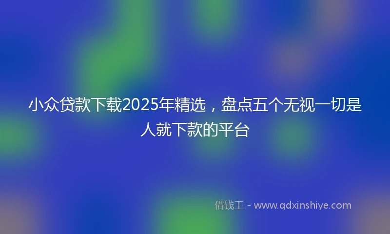 小众贷款下载2025年精选，盘点五个无视一切是人就下款的平台