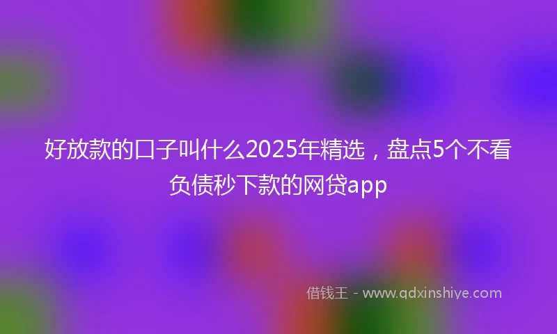 好放款的口子叫什么2025年精选，盘点5个不看负债秒下款的网贷app