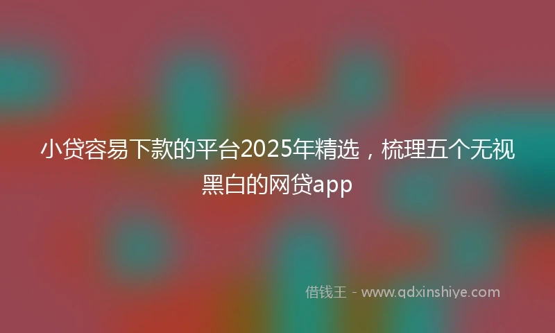 小贷容易下款的平台2025年精选，梳理五个无视黑白的网贷app