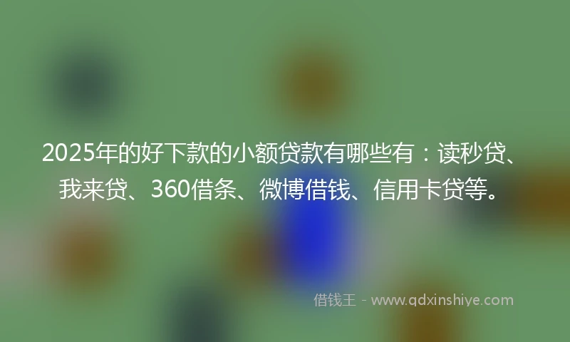 2025年的好下款的小额贷款有哪些有：读秒贷、我来贷、360借条、微博借钱、信用卡贷等。