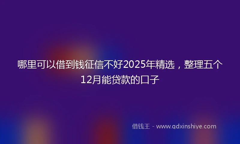 哪里可以借到钱征信不好2025年精选，整理五个12月能贷款的口子