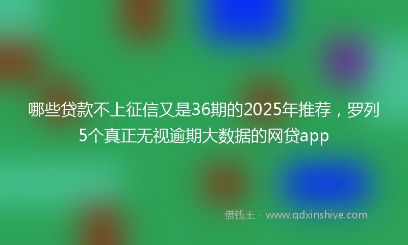 哪些贷款不上征信又是36期的2025年推荐，罗列5个真正无视逾期大数据的网贷app