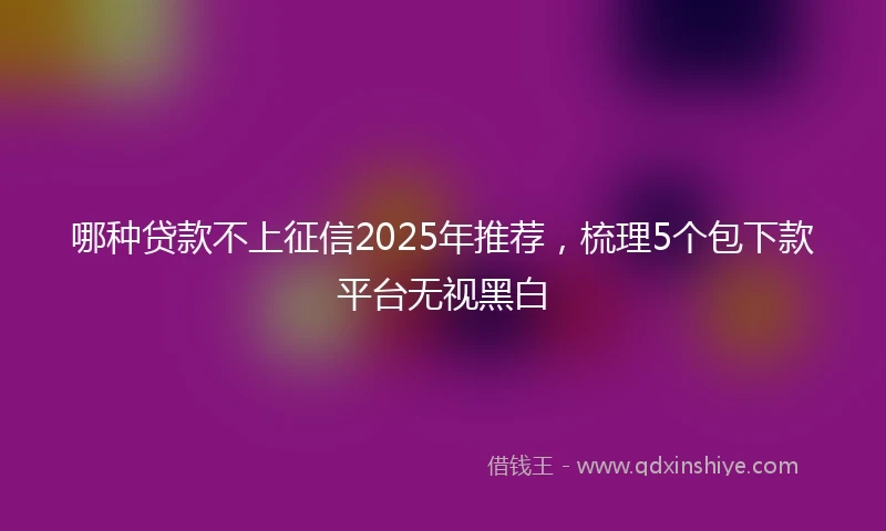 哪种贷款不上征信2025年推荐，梳理5个包下款平台无视黑白