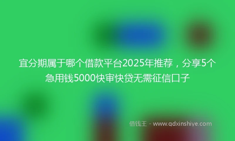 宜分期属于哪个借款平台2025年推荐，分享5个急用钱5000快审快贷无需征信口子