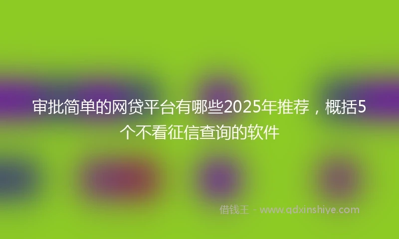 审批简单的网贷平台有哪些2025年推荐，概括5个不看征信查询的软件