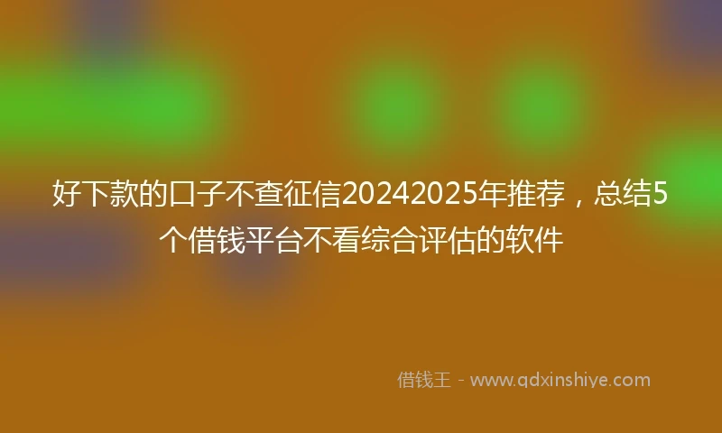 好下款的口子不查征信20242025年推荐，总结5个借钱平台不看综合评估的软件