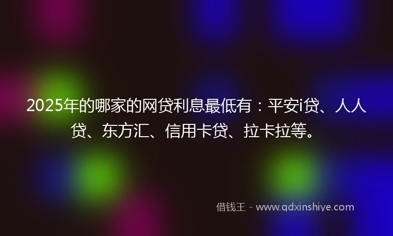2025年的哪家的网贷利息最低有：平安i贷、人人贷、东方汇、信用卡贷、拉卡拉等。