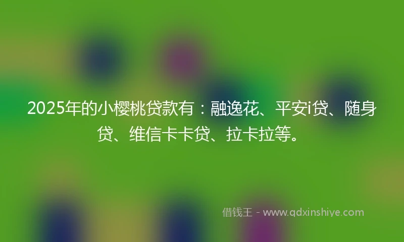 2025年的小樱桃贷款有：融逸花、平安i贷、随身贷、维信卡卡贷、拉卡拉等。