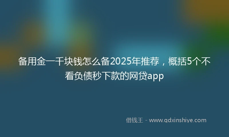 备用金一千块钱怎么备2025年推荐，概括5个不看负债秒下款的网贷app