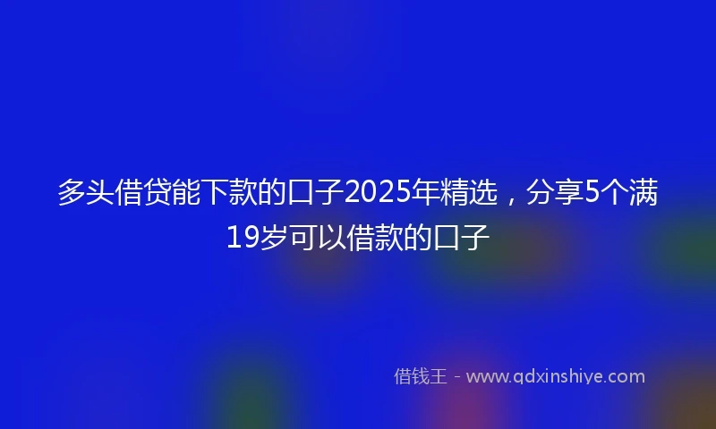 多头借贷能下款的口子2025年精选，分享5个满19岁可以借款的口子