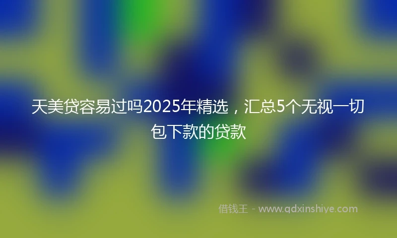天美贷容易过吗2025年精选，汇总5个无视一切包下款的贷款