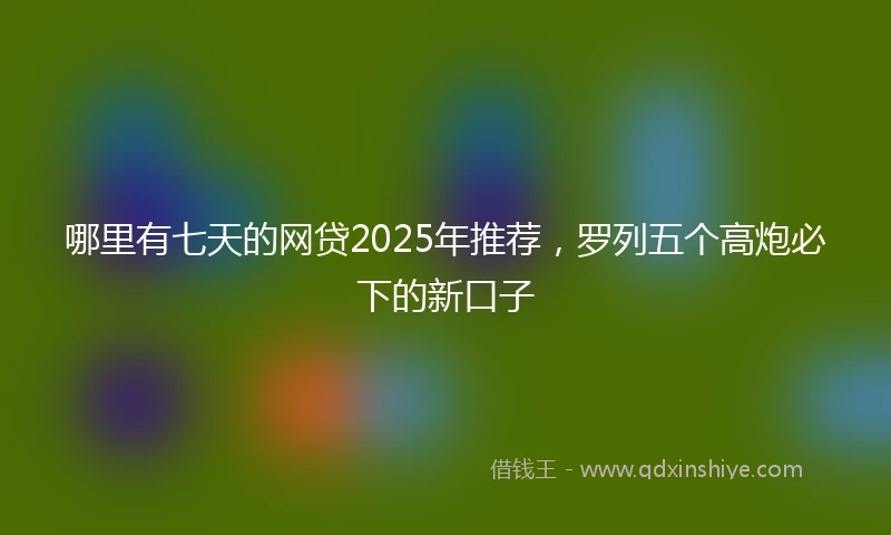 哪里有七天的网贷2025年推荐，罗列五个高炮必下的新口子